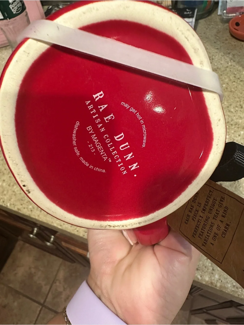Rae Dunn Red #1 Teacher Ceramic Mug with Apple Lid